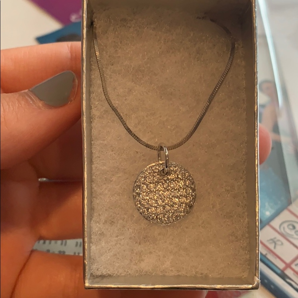Silver circle necklace